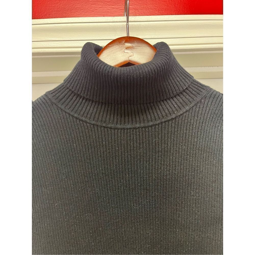 Lauren Ralph Lauren Black Ribbed Military Button Style Turtleneck Sweater sz XL - Picture 2 of 7